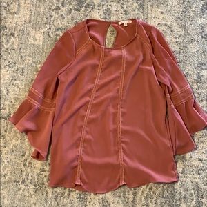 Gibson Latimer blush pink, bell sleeve shirt